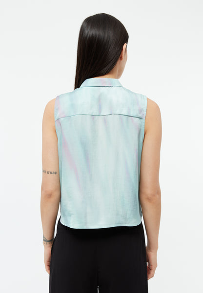 GIVN - GBXenia Blouse Graphite Green / English Violet (Blurry) - WERTE FREUNDE