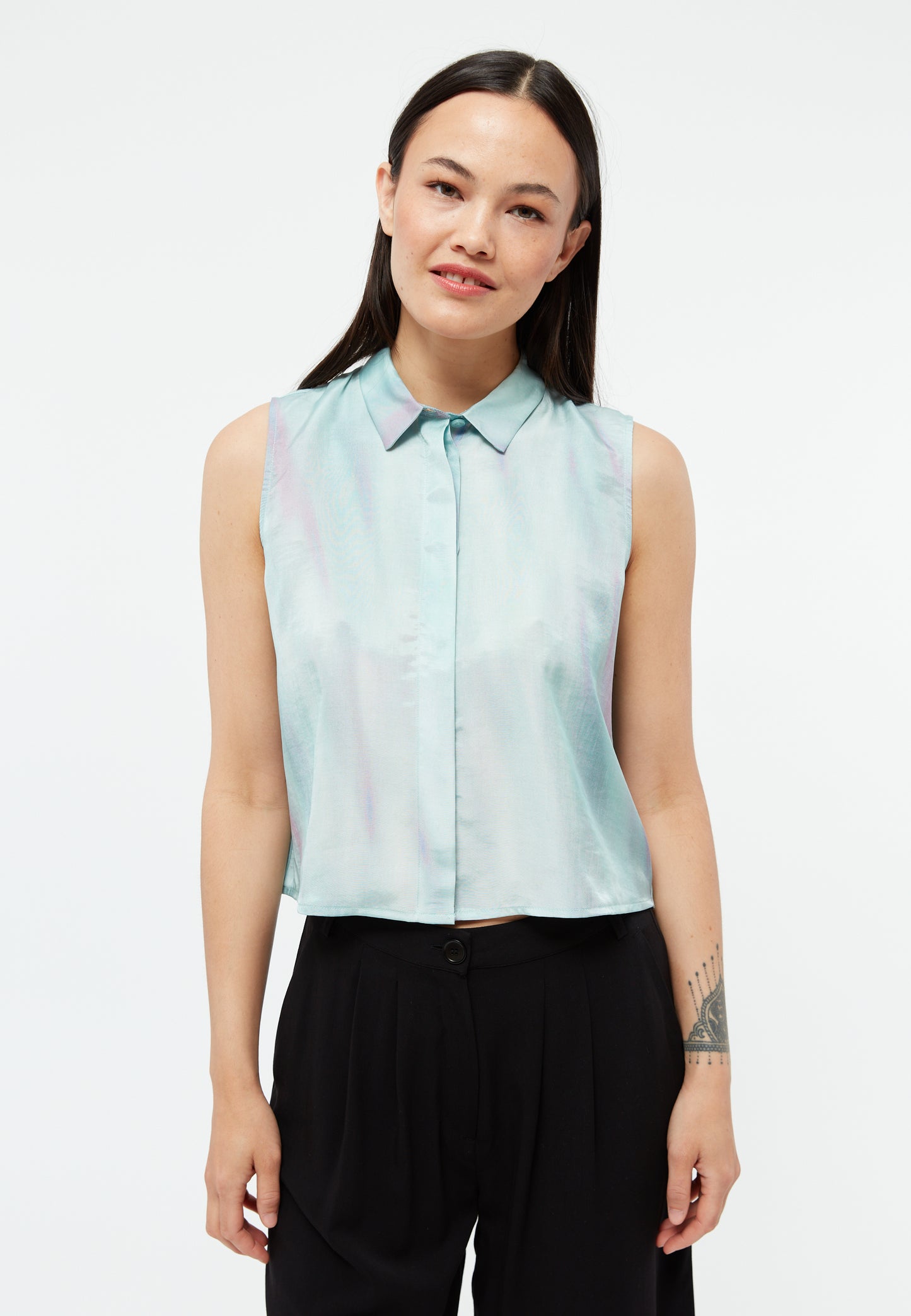 GIVN - GBXenia Blouse Graphite Green / English Violet (Blurry) - WERTE FREUNDE