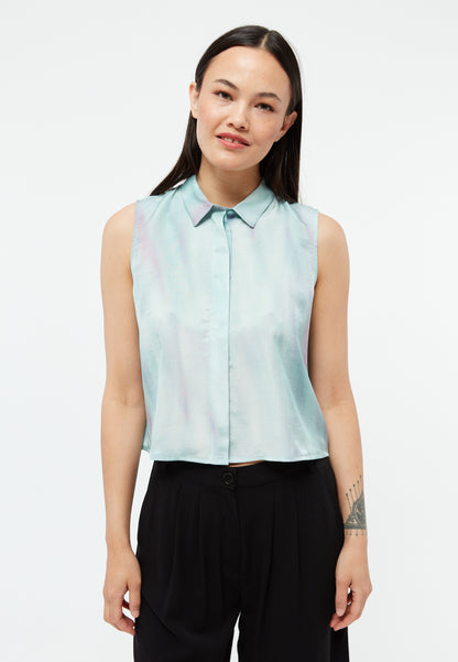 GIVN - GBXenia Blouse Graphite Green / English Violet (Blurry) - WERTE FREUNDE