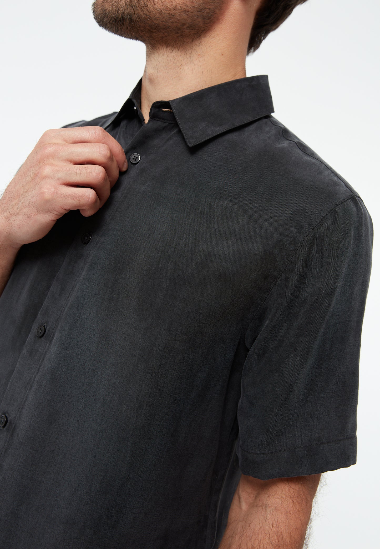 GIVN - GBKoda Buttoned Shirt Black (Tencel) - WERTE FREUNDE