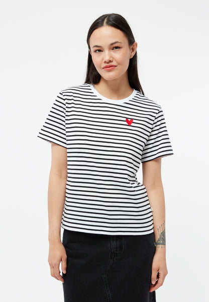 GIVN - GBJulia (Heart) T-Shirt Black / White (Stripes) - WERTE FREUNDE