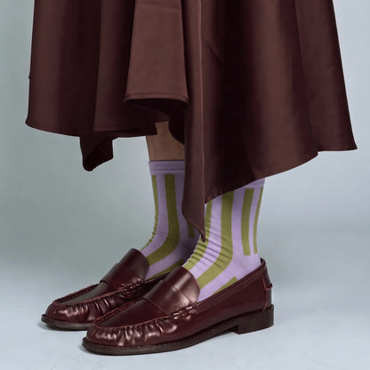 KLUE - Bambussocken Retro Bellagios Lavendel und Olive