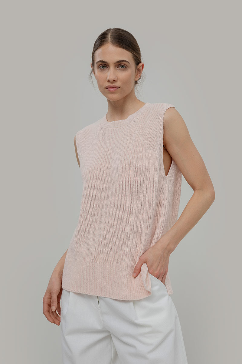 Rifo - Adelaide Women's Recycled Cotton Gilet Pink Tulle - WERTE FREUNDE