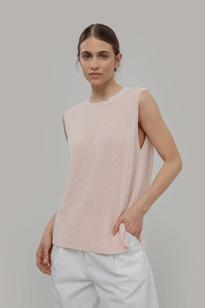 Rifo - Adelaide Women's Recycled Cotton Gilet Pink Tulle - WERTE FREUNDE
