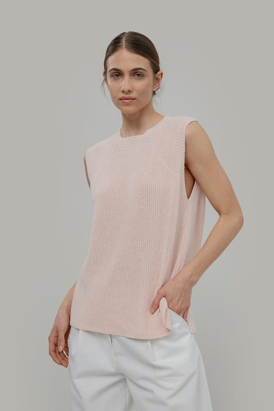 Rifo - Adelaide Women's Recycled Cotton Gilet Pink Tulle - WERTE FREUNDE