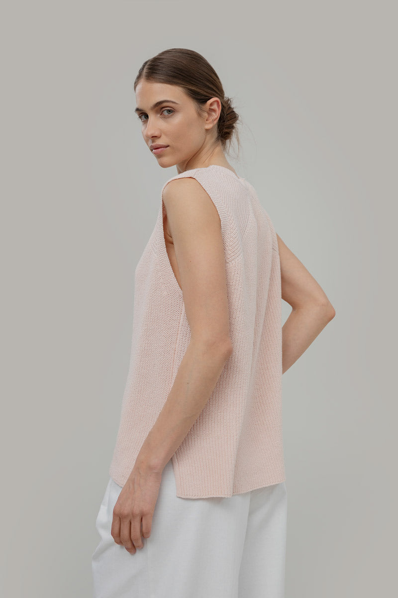Rifo - Adelaide Women's Recycled Cotton Gilet Pink Tulle - WERTE FREUNDE