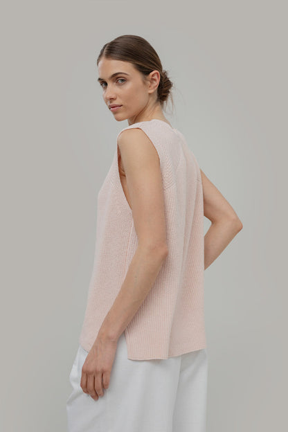 Rifo - Adelaide Women's Recycled Cotton Gilet Pink Tulle - WERTE FREUNDE