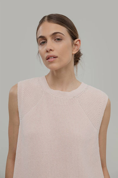 Rifo - Adelaide Women's Recycled Cotton Gilet Pink Tulle - WERTE FREUNDE