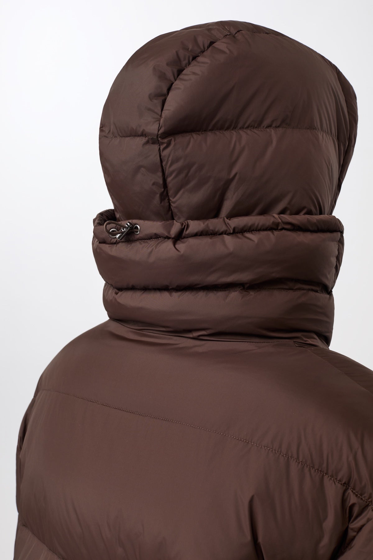 LangerChen - Steppjacke mit Kragen und abnehmbarer Kapuze coffee