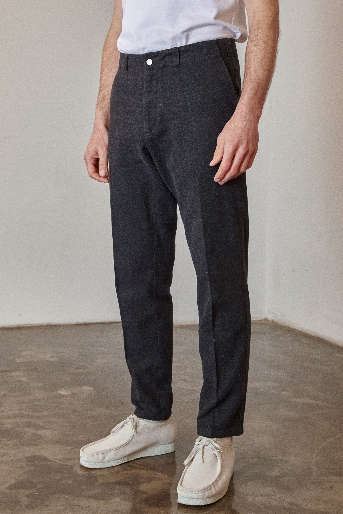 About Companions - JOSTHA regular trousers  eco coal flannel