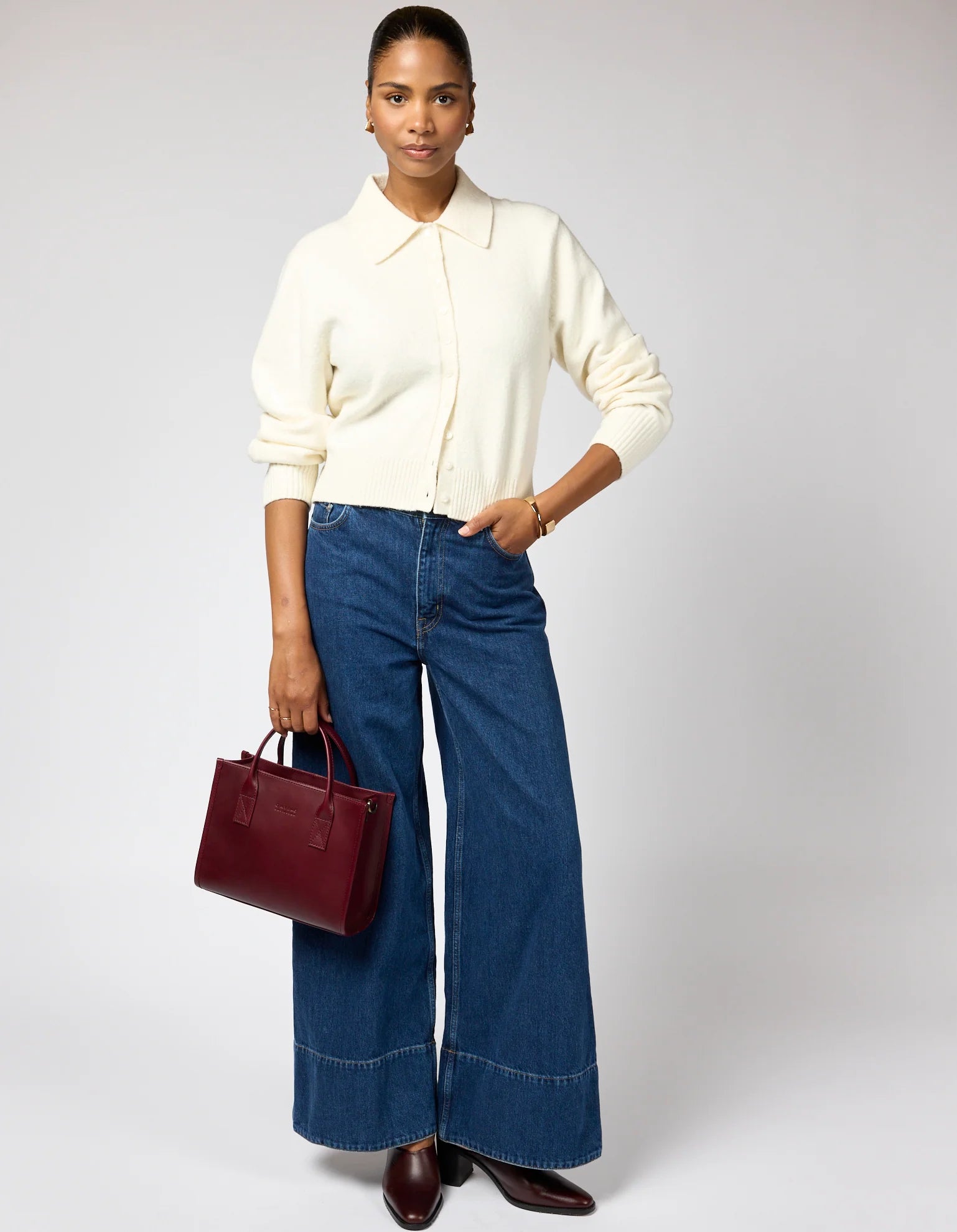 O MY BAG - Jackie Midi - Dark Cherry Classic Leather - WERTE FREUNDE