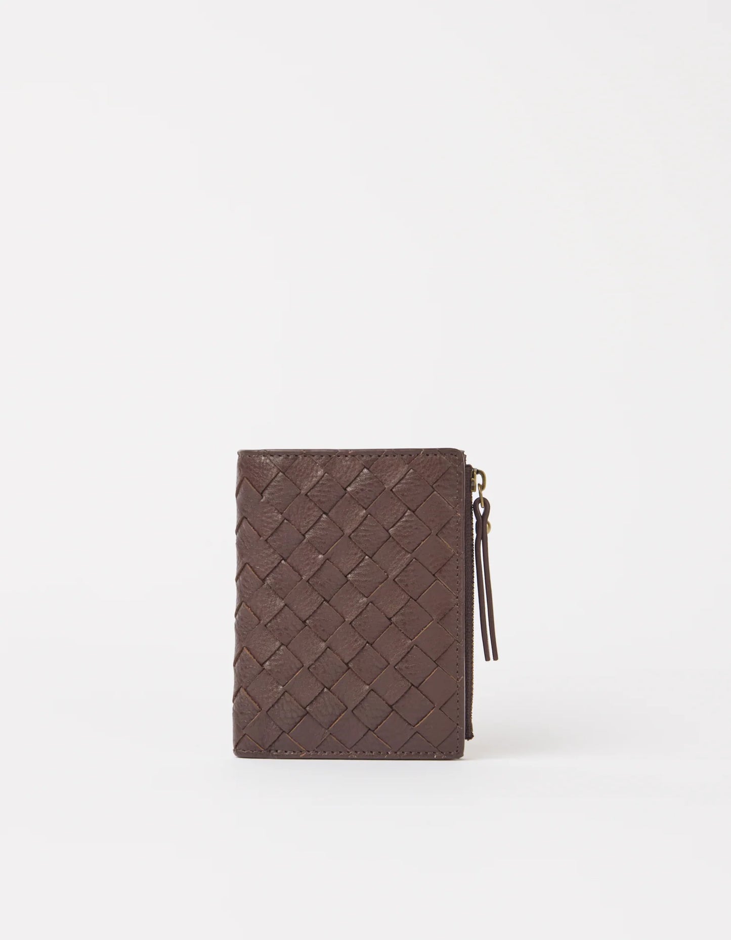 O MY BAG - Jamie Wallet Woven Chocolate Woven Soft Grain Leather - WERTE FREUNDE