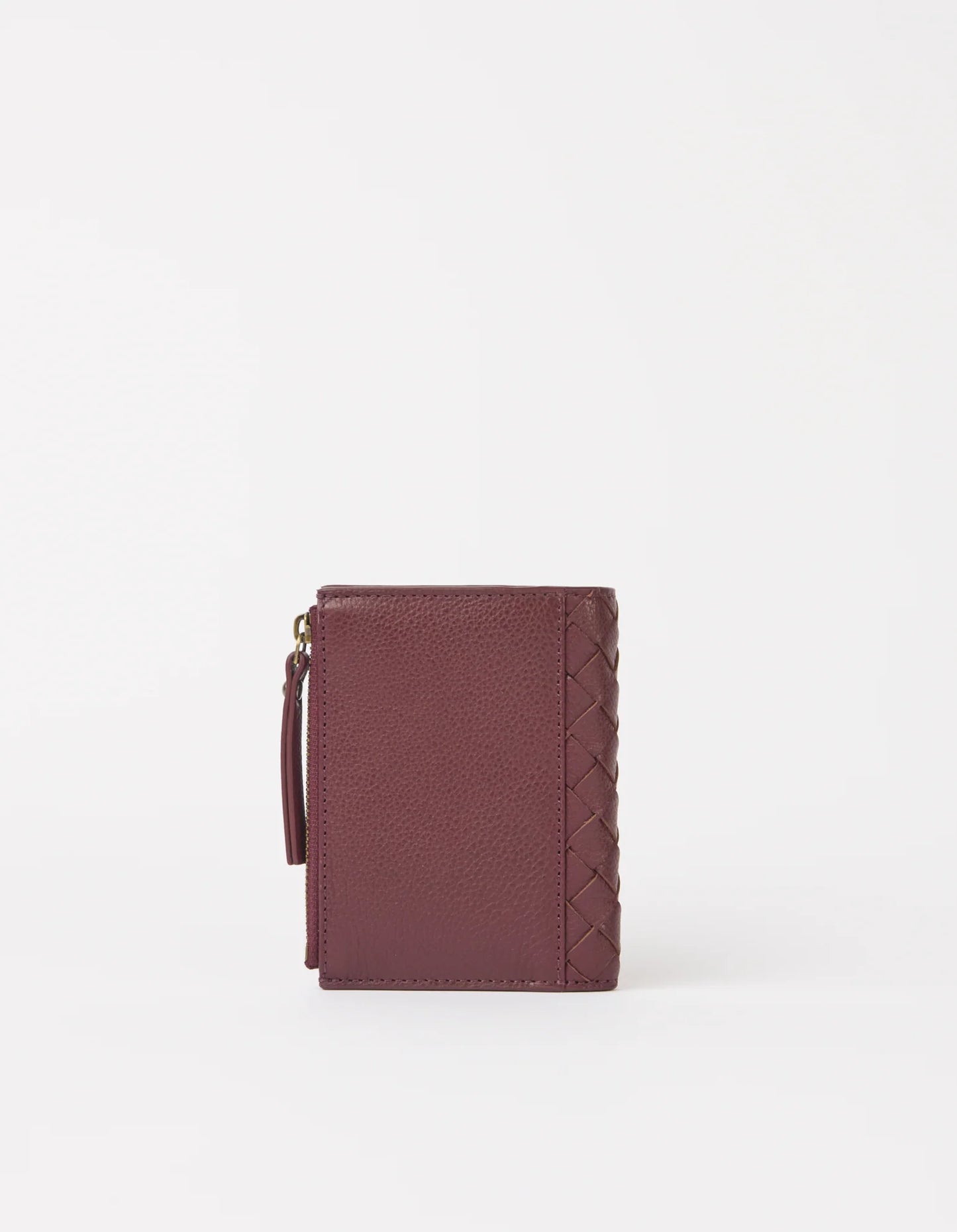 O MY BAG - Jamie Wallet Woven Dark Cherry Woven Soft Grain Leather - WERTE FREUNDE