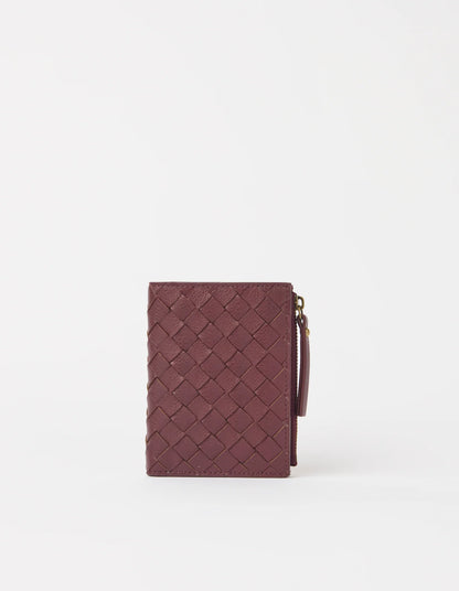 O MY BAG - Jamie Wallet Woven Dark Cherry Woven Soft Grain Leather - WERTE FREUNDE
