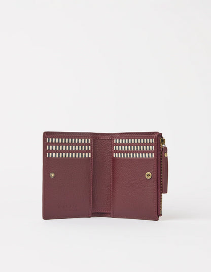 O MY BAG - Jamie Wallet Woven Dark Cherry Woven Soft Grain Leather - WERTE FREUNDE