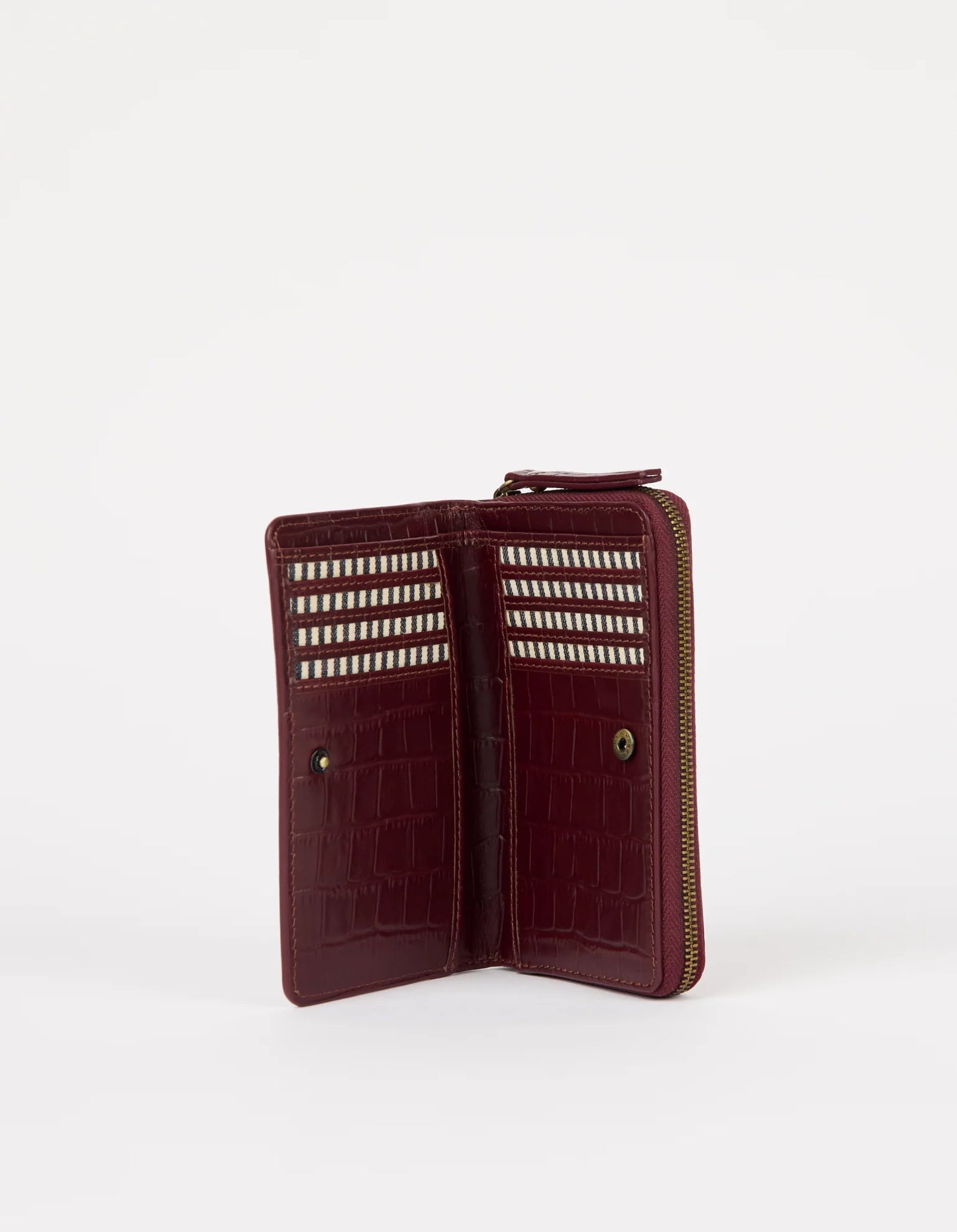O MY BAG - Jett Wallet - Dark Cherry Croco Print Leather - WERTE FREUNDE