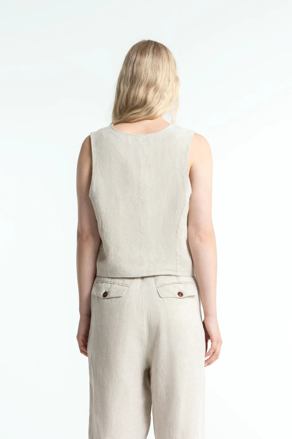 Kings of Indigo - LUCIA Vest UNDYED LINEN - WERTE FREUNDE