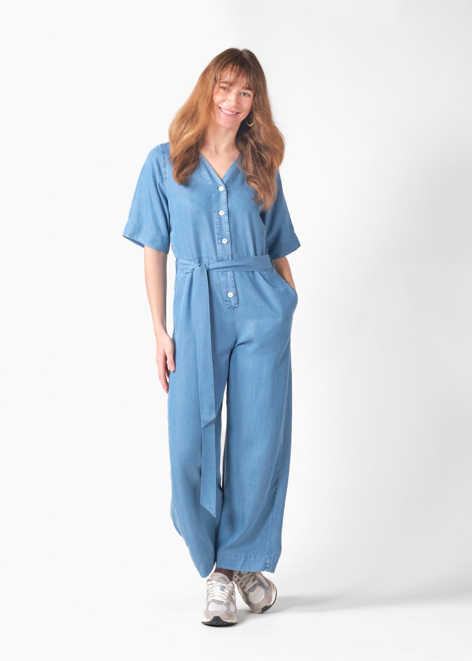 Klitmøller - Marna jumpsuit Light blue chambrey - WERTE FREUNDE