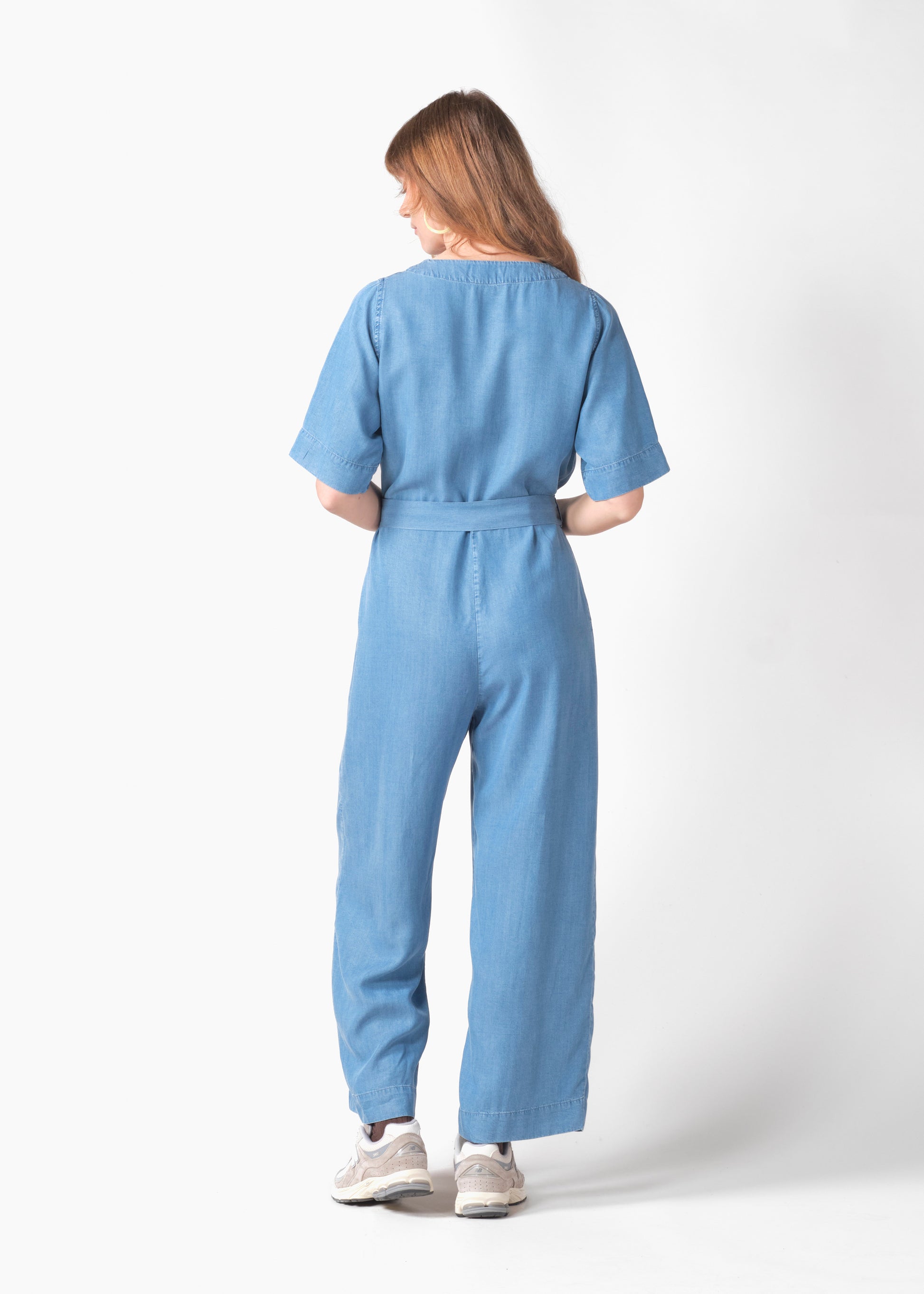 Klitmøller - Marna jumpsuit Light blue chambrey - WERTE FREUNDE