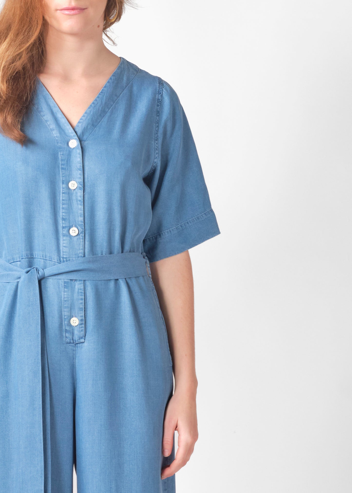 Klitmøller - Marna jumpsuit Light blue chambrey - WERTE FREUNDE