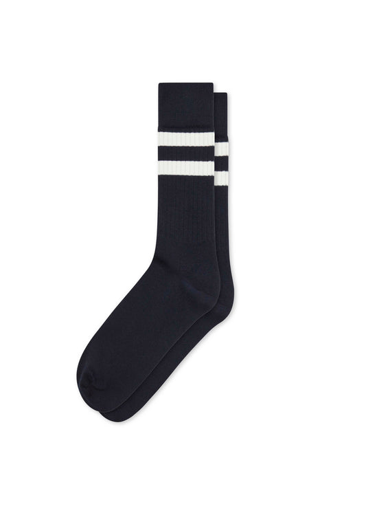 Klitmøller - Retro cotton sock Navy/cream - WERTE FREUNDE