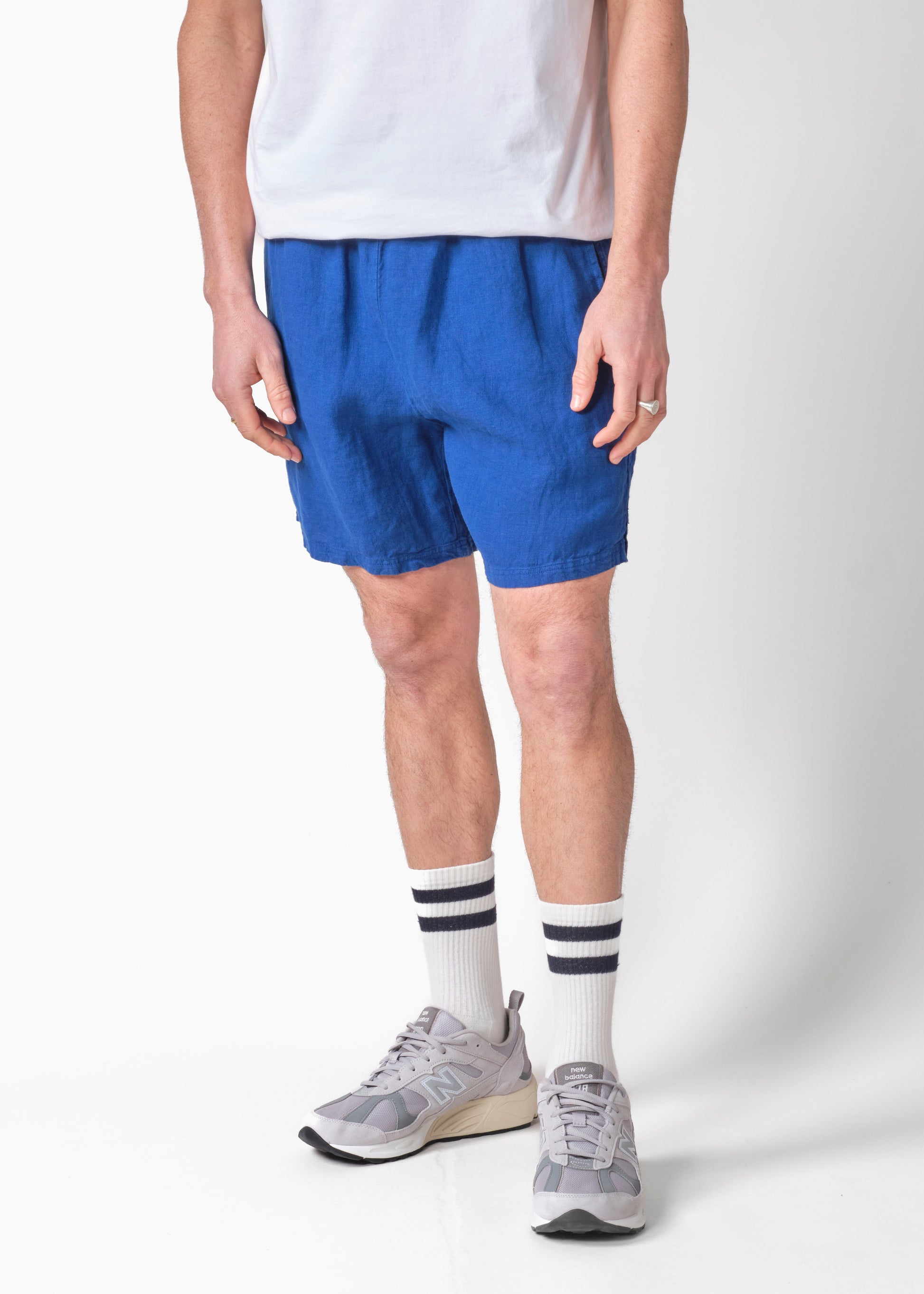 Klitmøller - Bertram linen shorts Surf blue - WERTE FREUNDE