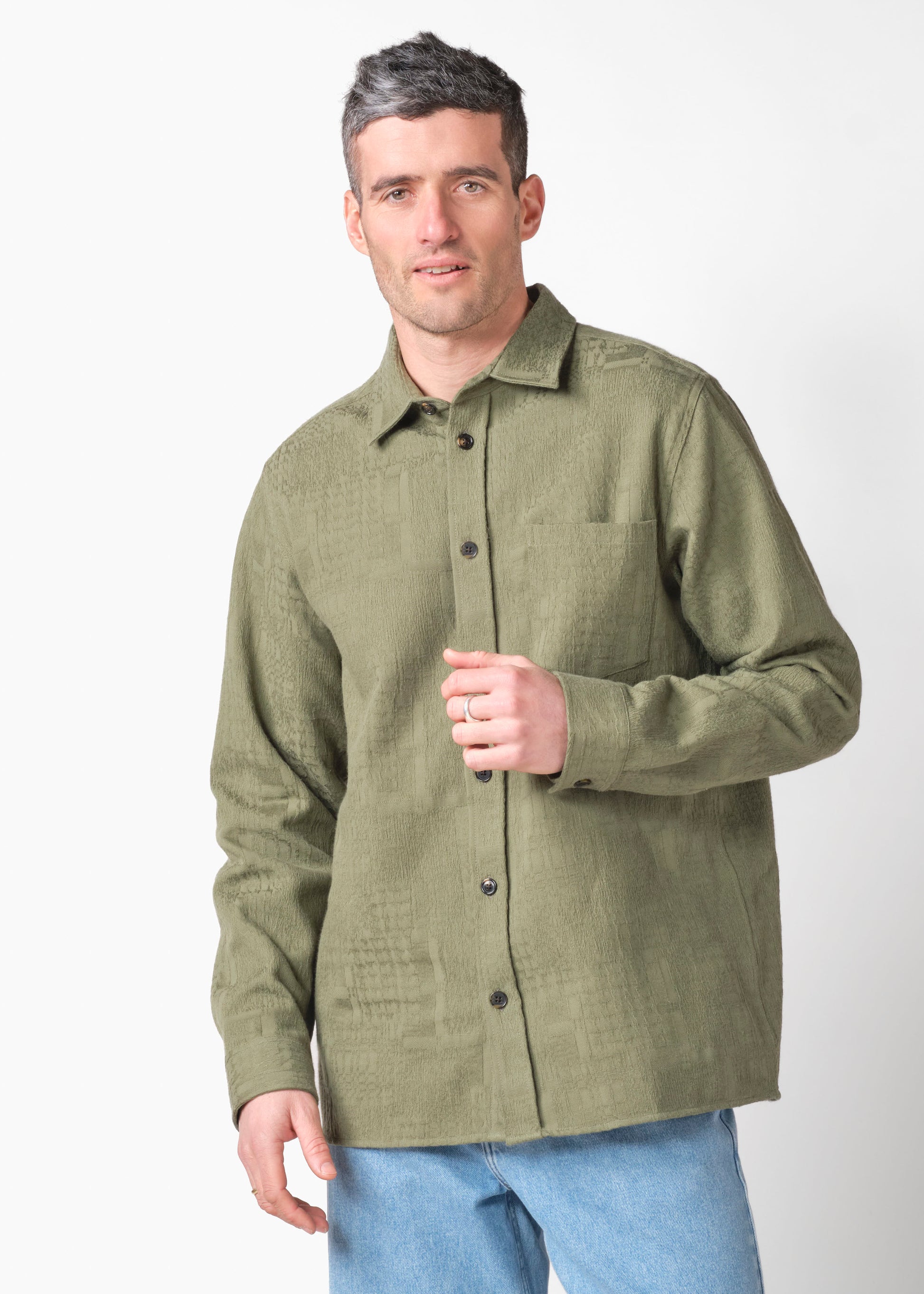 Klitmøller - Jonas L/S shirt Herb green - WERTE FREUNDE
