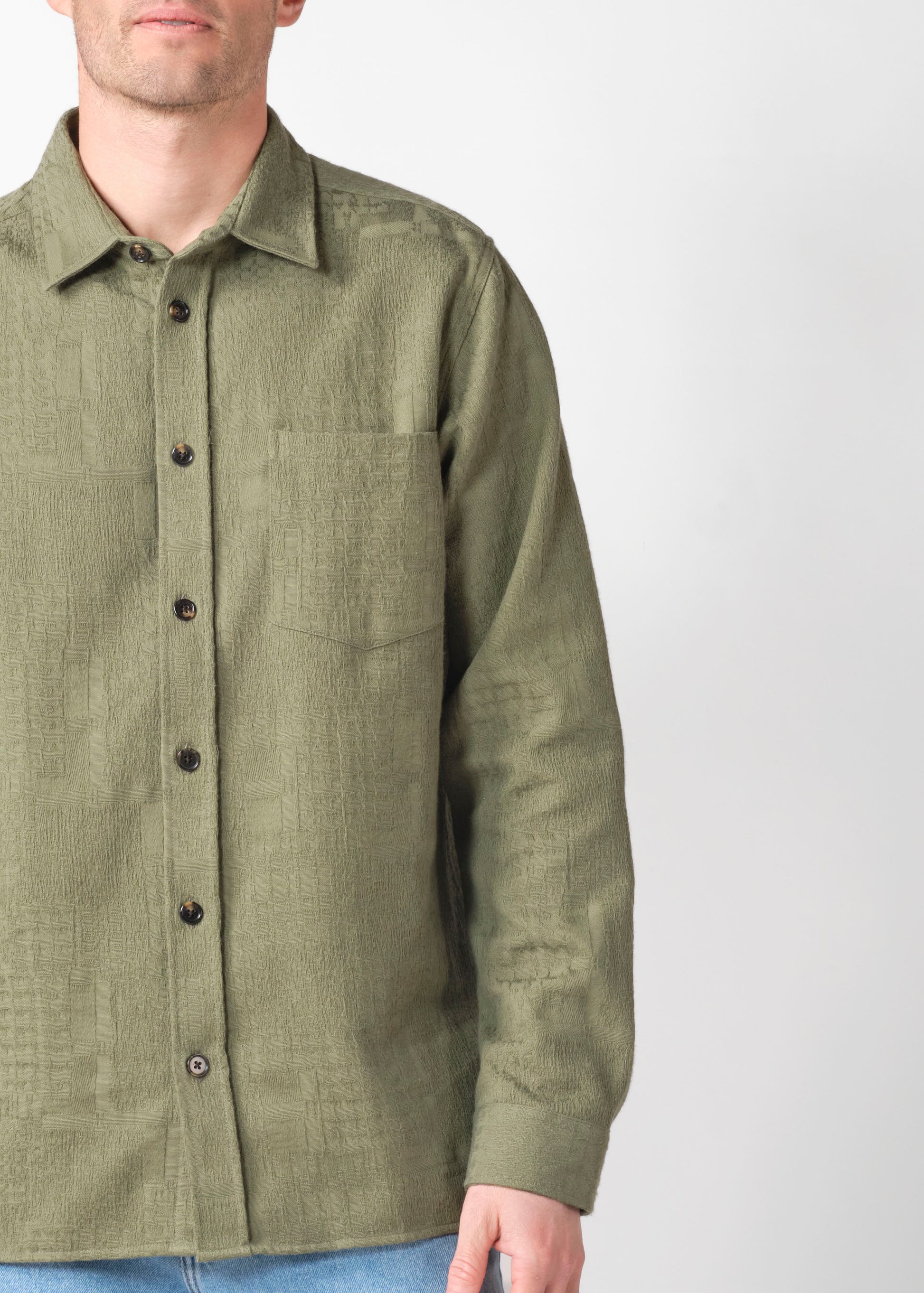 Klitmøller - Jonas L/S shirt Herb green - WERTE FREUNDE