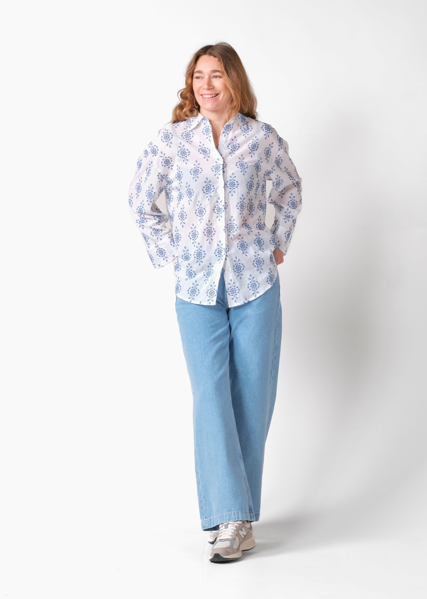 Klitmøller - Mimi shirt White/surf blue - WERTE FREUNDE