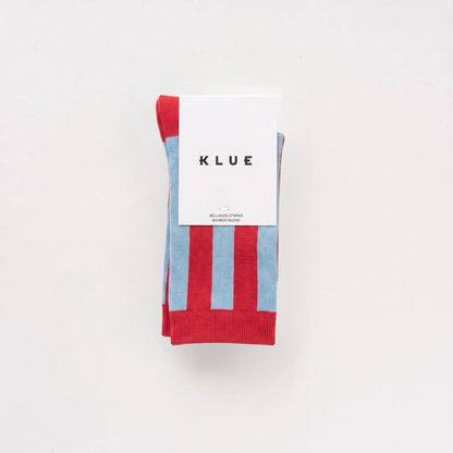 KLUE - Bambussocken Retro Bellagios Kirschrot und Eisblau