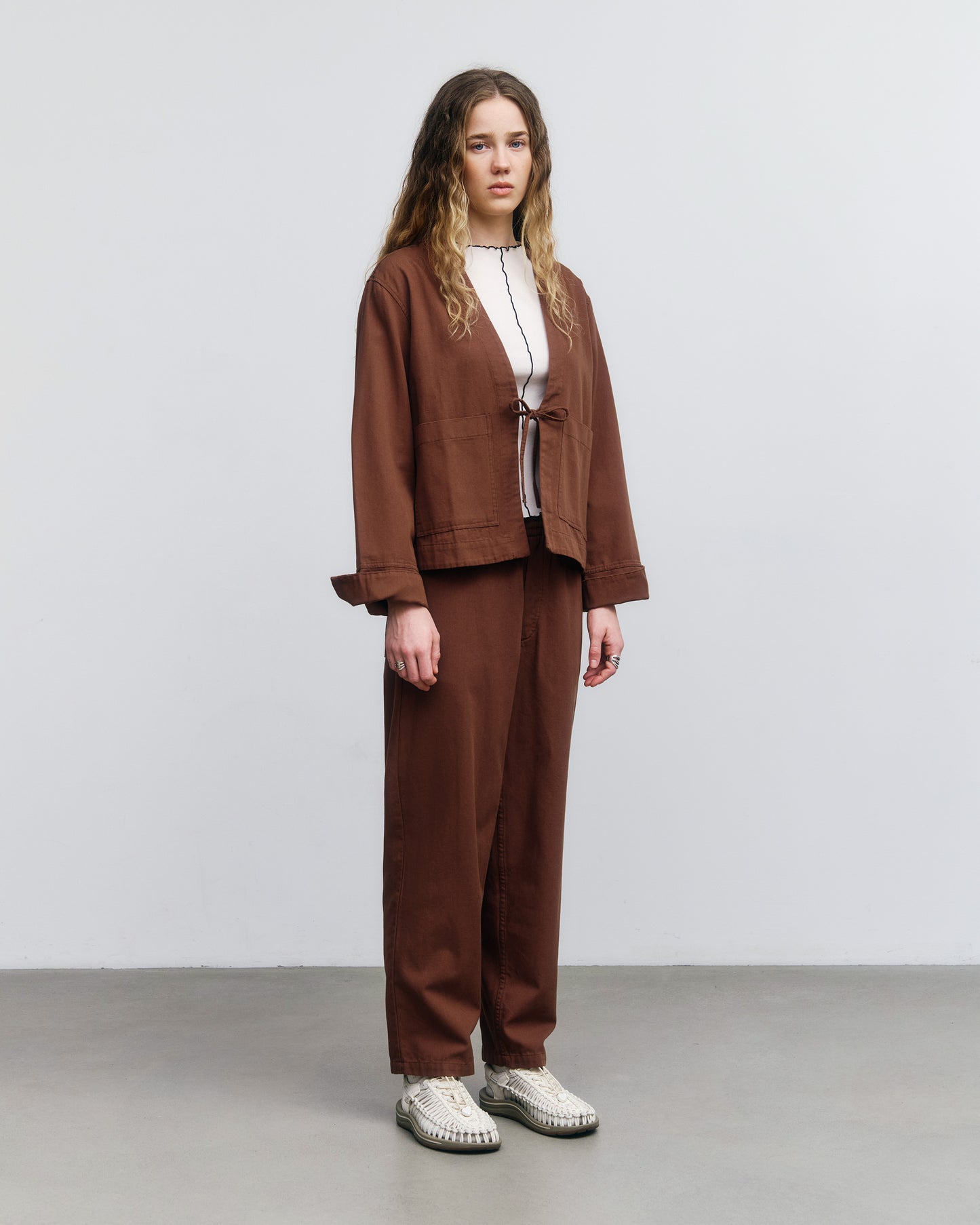 ROTHOLZ - Kimono Jacket Organic Cotton Hazel Brown - WERTE FREUNDE