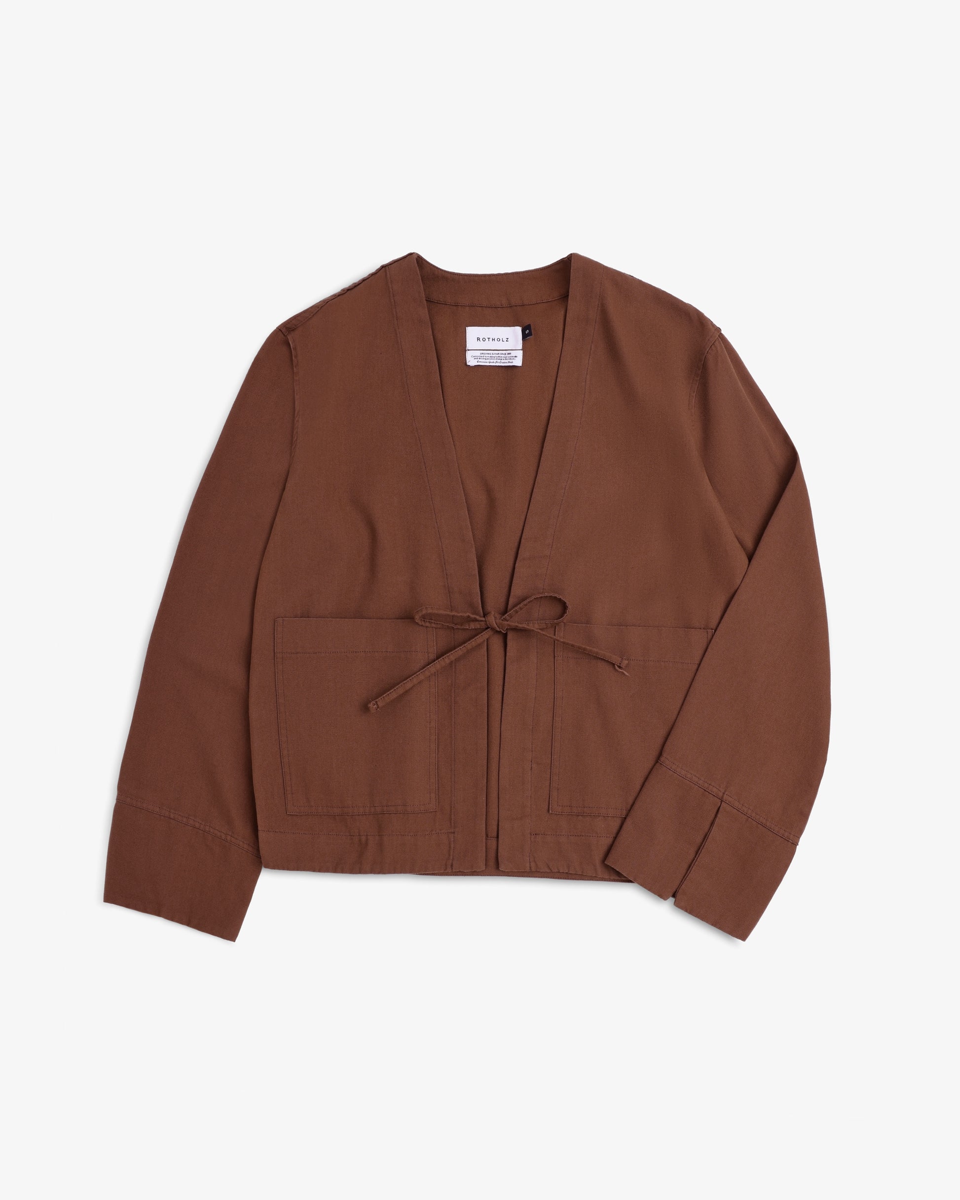 ROTHOLZ - Kimono Jacket Organic Cotton Hazel Brown - WERTE FREUNDE