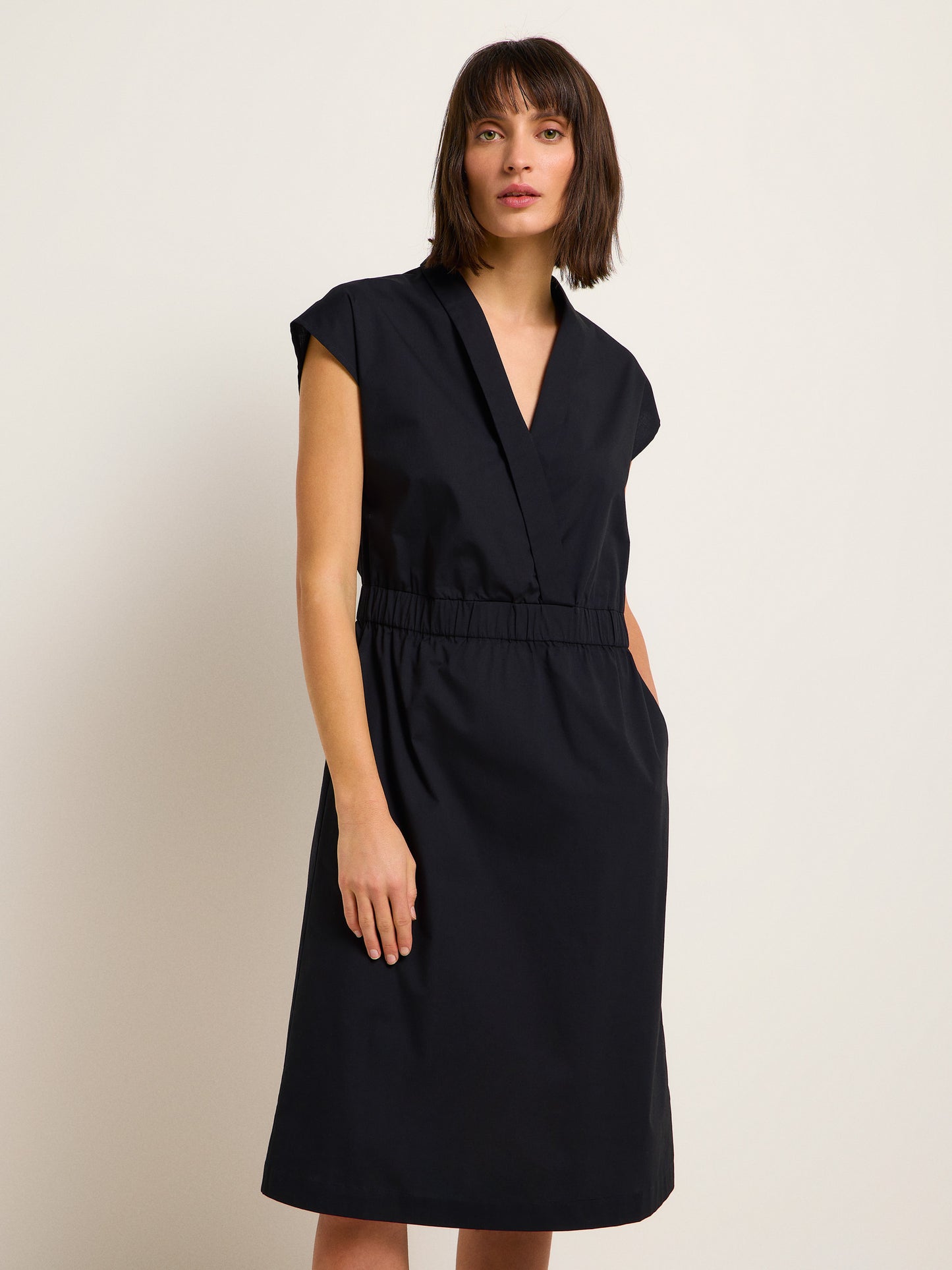 LANIUS - Kleid mit Schalkragen black