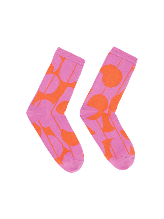 LANIUS - Socken "Graphic Dots" light coral / bloom