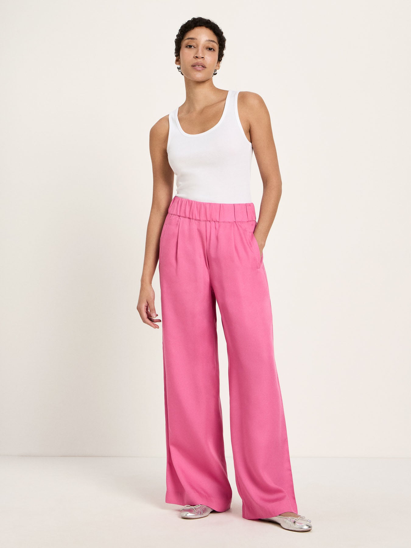 LANIUS - Hose mit weitem Bein bright orchid - WERTE FREUNDE