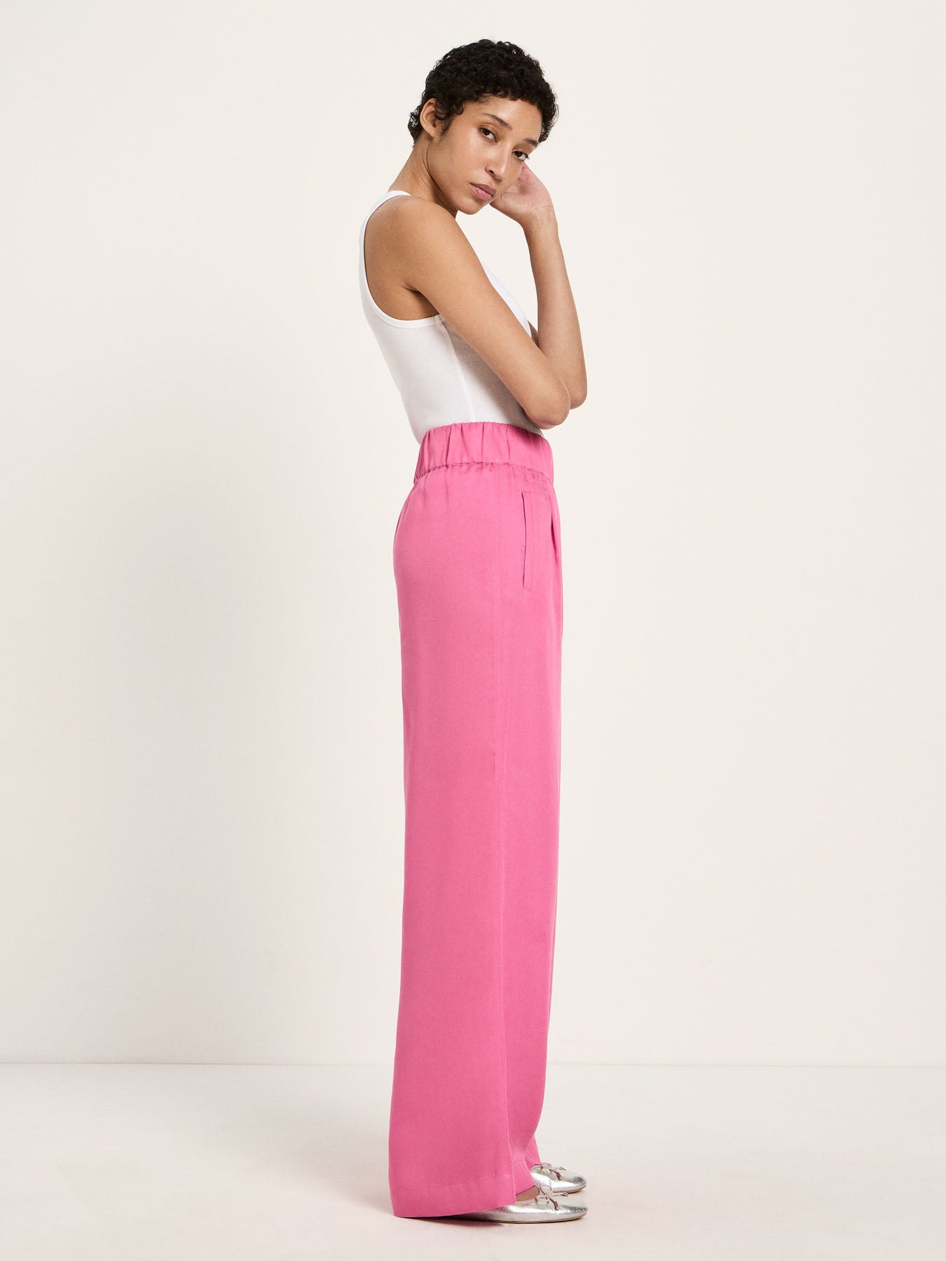 LANIUS - Hose mit weitem Bein bright orchid - WERTE FREUNDE