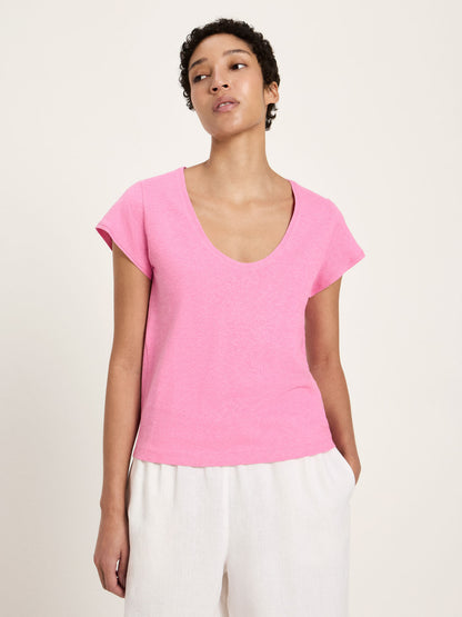 LANIUS - Shirt mit tiefem Ausschnit OCS bright orchid - WERTE FREUNDE