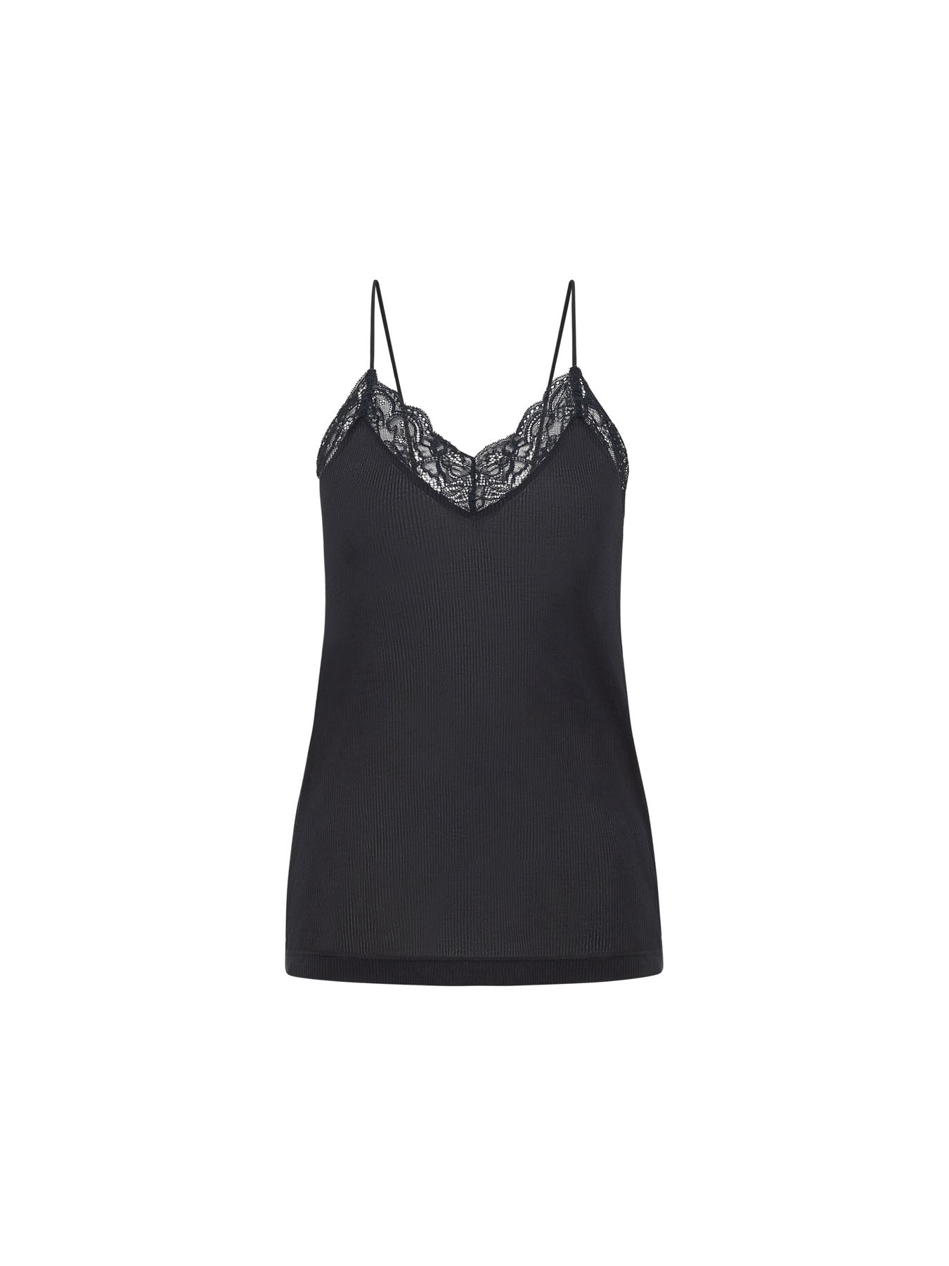 LANIUS - Spitzentop aus TENCEL onyx - WERTE FREUNDE