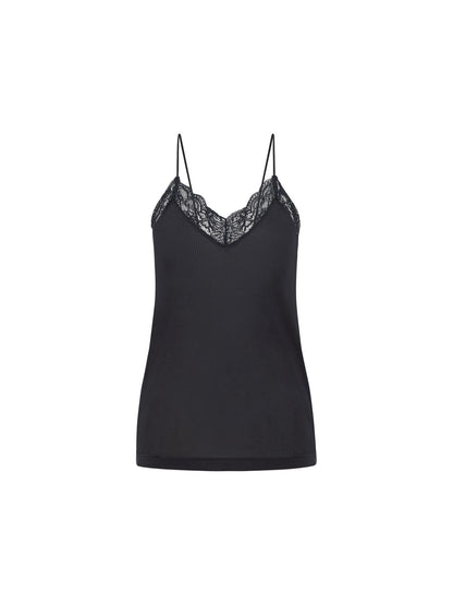 LANIUS - Spitzentop aus TENCEL onyx - WERTE FREUNDE