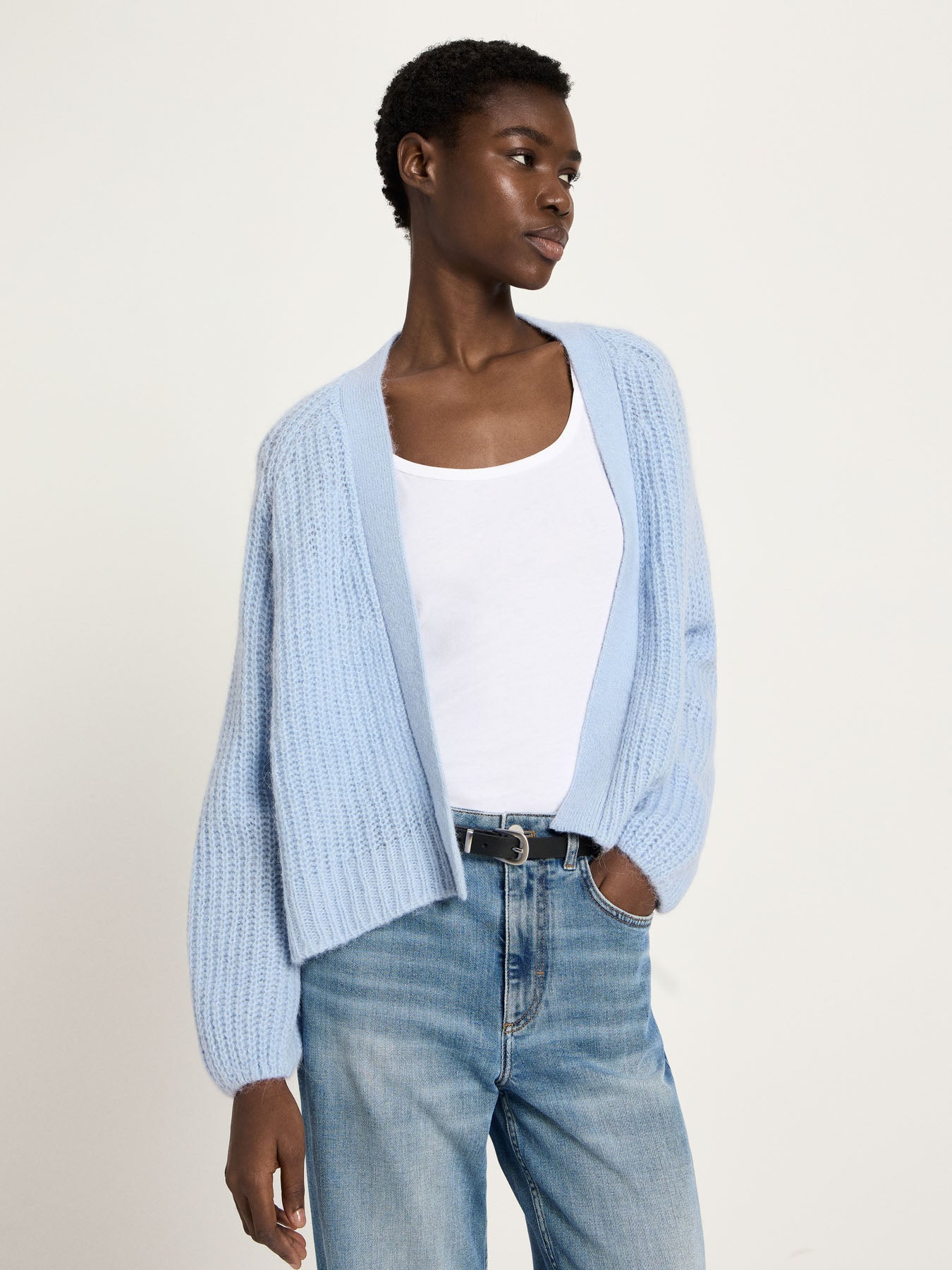 LANIUS - Chunky Strickjacke sea - WERTE FREUNDE