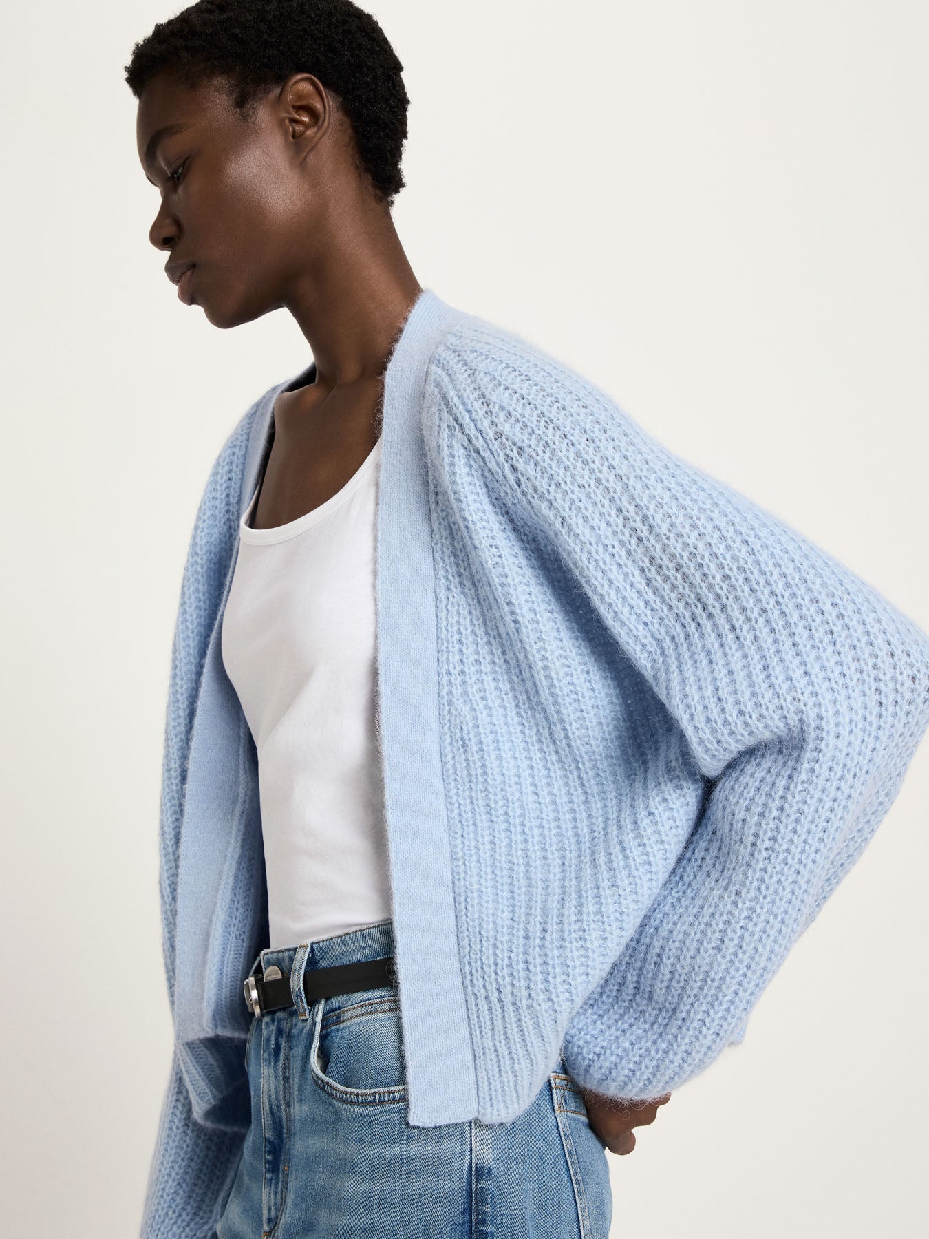 LANIUS - Chunky Strickjacke sea - WERTE FREUNDE