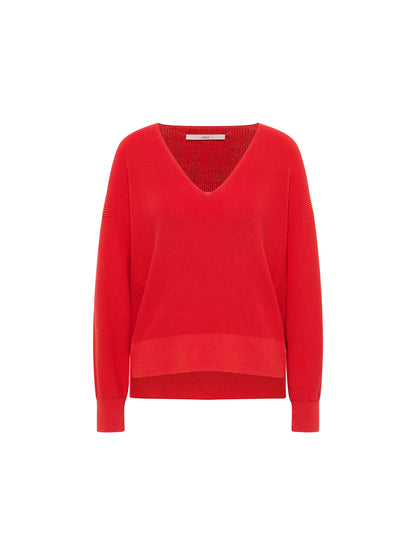 LANIUS - Pullover mit V-Ausschnitt lava red - WERTE FREUNDE