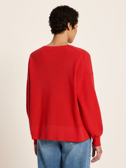 LANIUS - Pullover mit V-Ausschnitt lava red - WERTE FREUNDE
