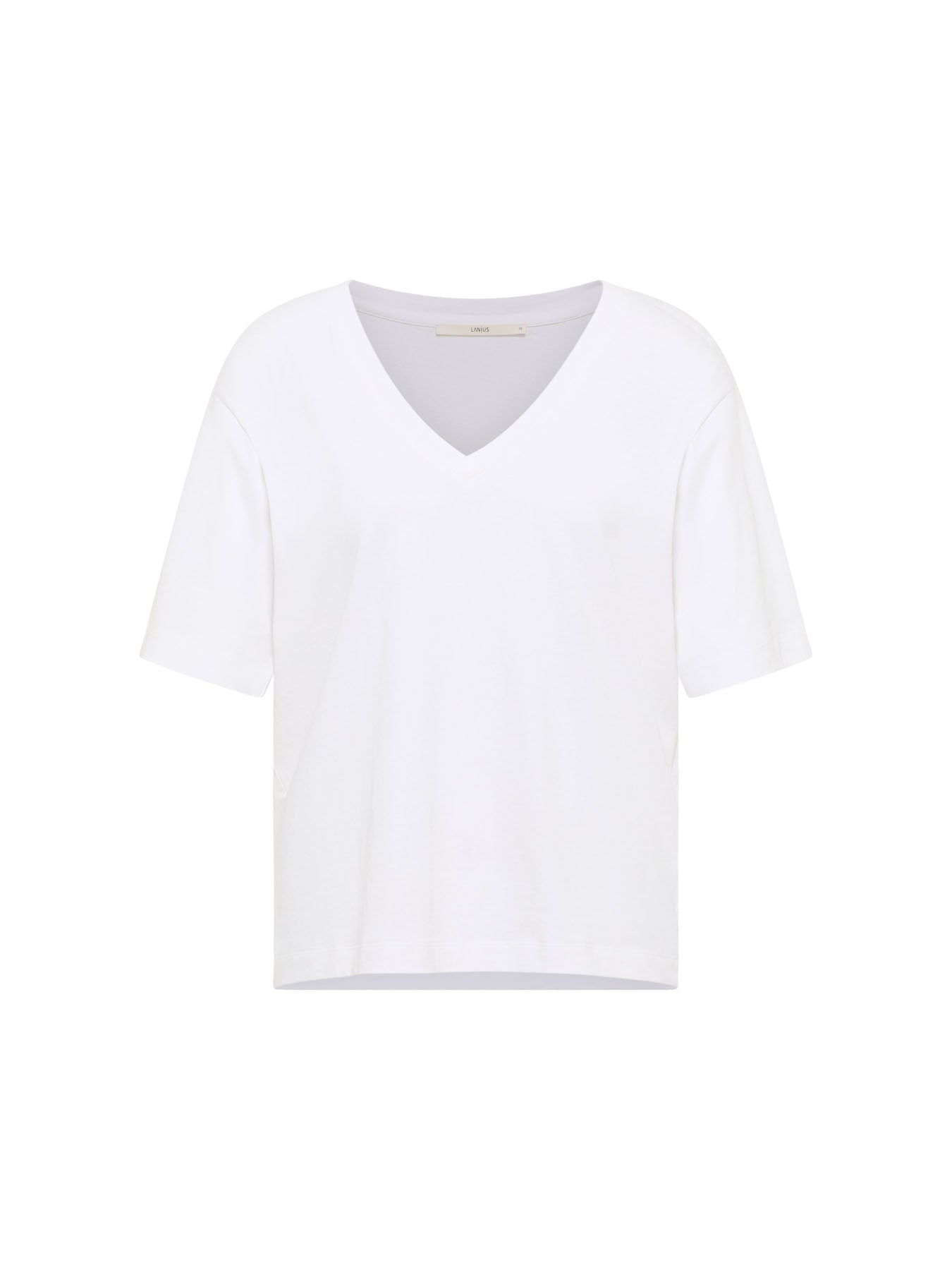 LANIUS - Shirt mit V-Ausschnitt bright white - WERTE FREUNDE