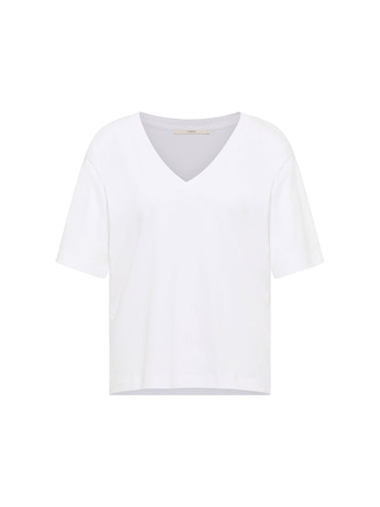 LANIUS - Shirt mit V-Ausschnitt bright white - WERTE FREUNDE