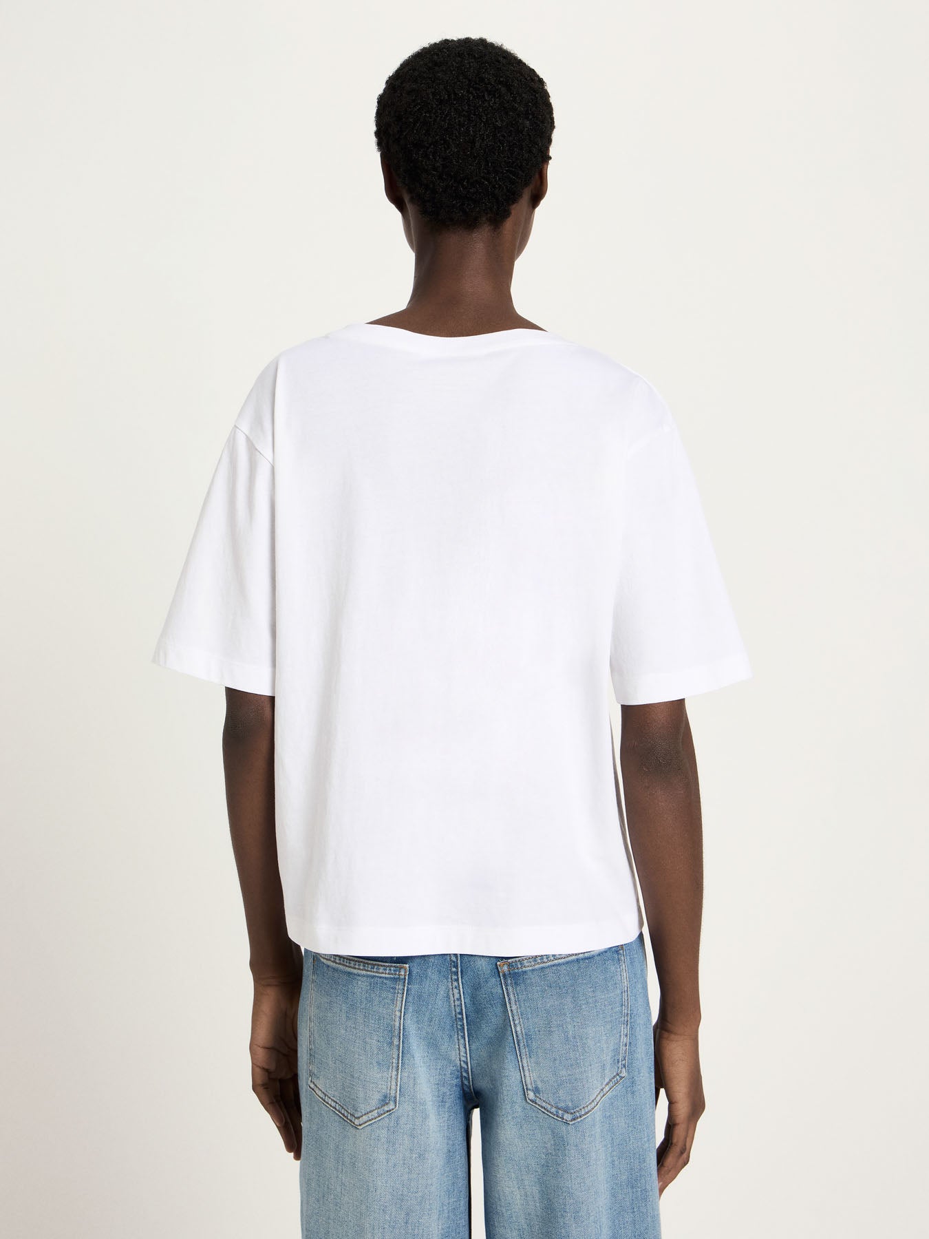 LANIUS - Shirt mit V-Ausschnitt bright white - WERTE FREUNDE