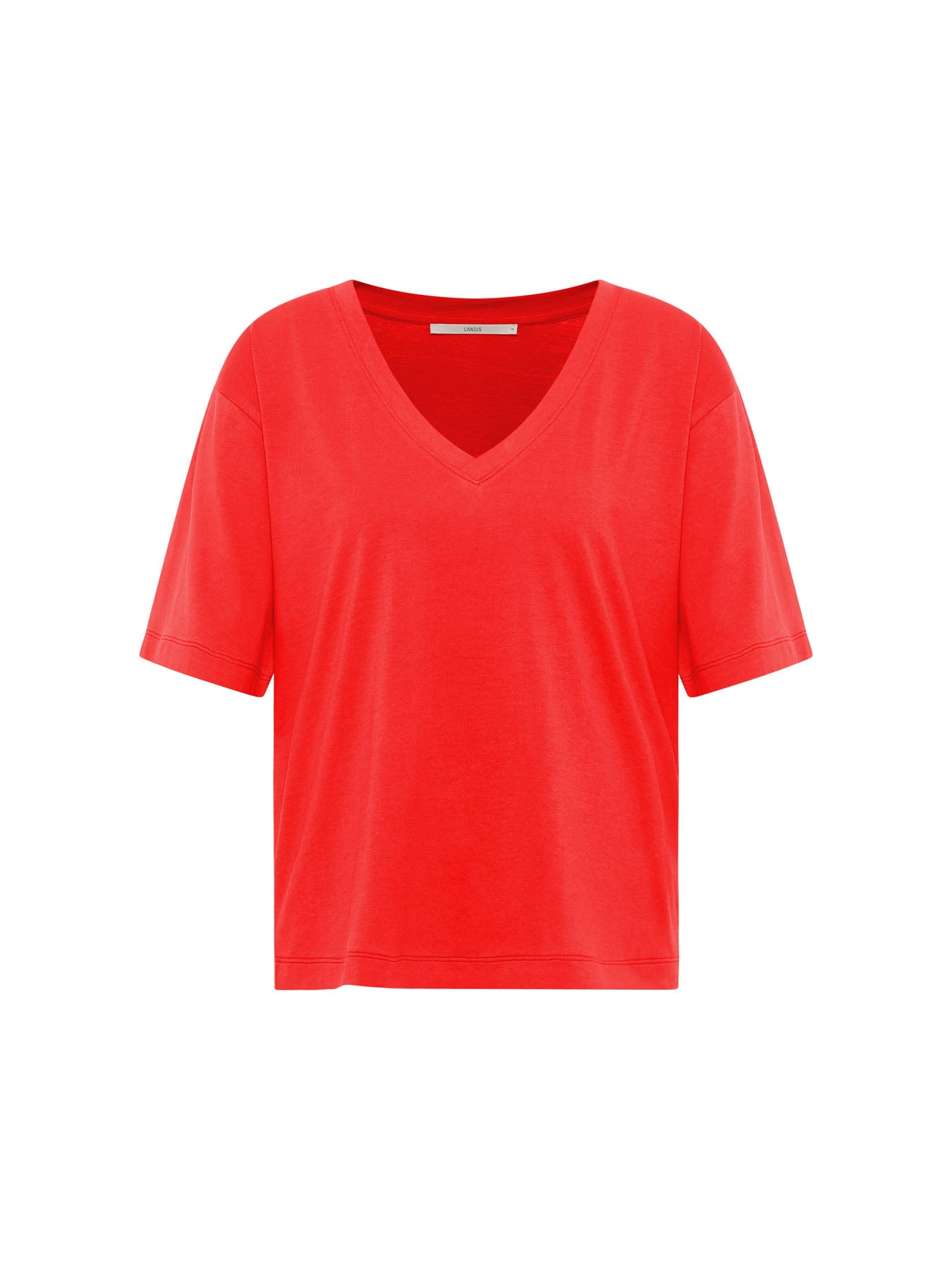 LANIUS - Shirt mit V-Ausschnitt lava red - WERTE FREUNDE