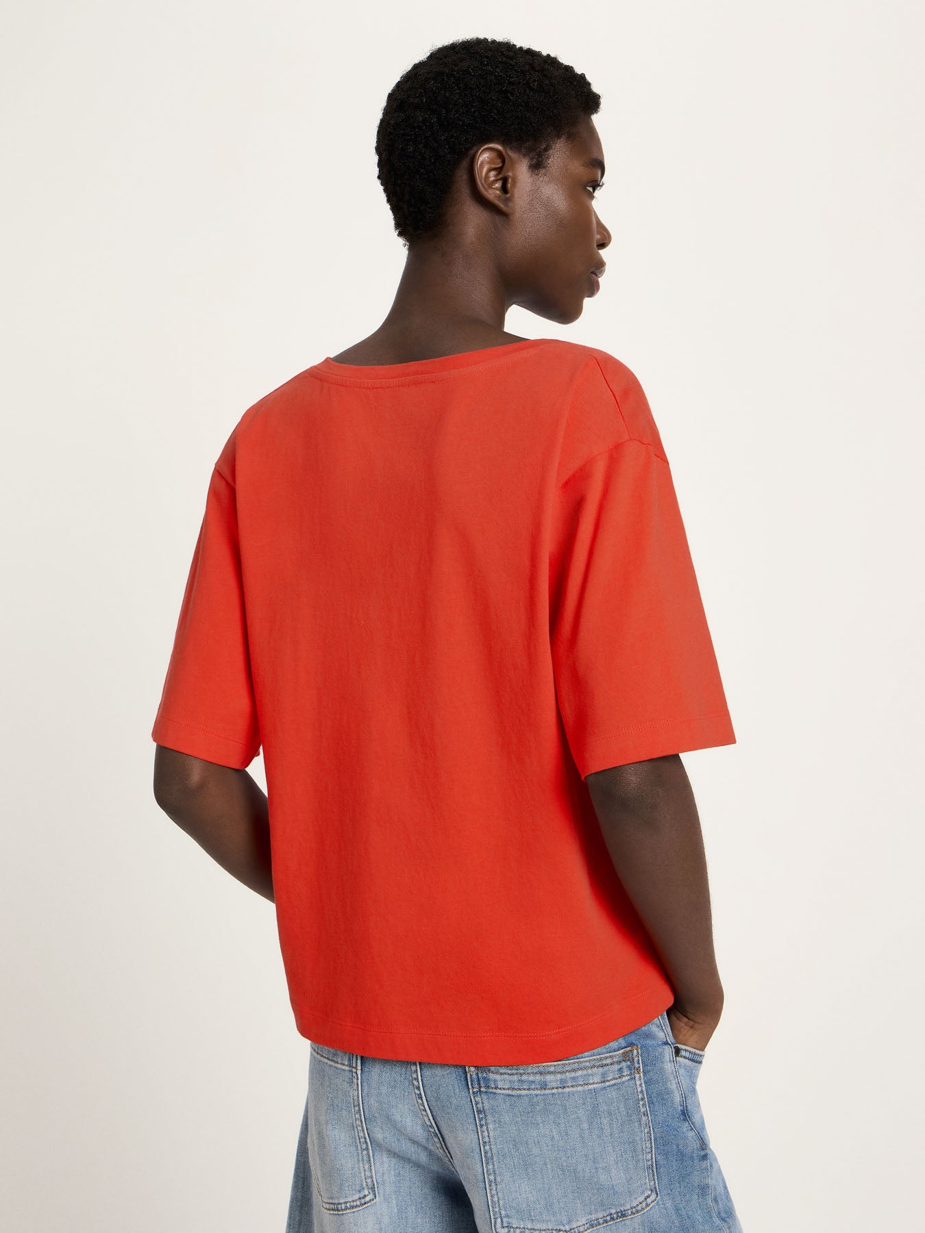 LANIUS - Shirt mit V-Ausschnitt lava red - WERTE FREUNDE