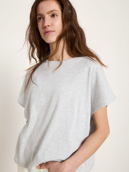 LANIUS - Shirt mit übers. Schulter grey melange - WERTE FREUNDE