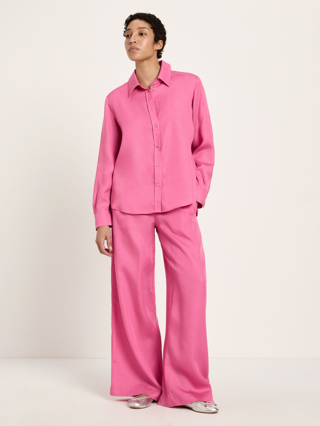 LANIUS - Hemdbluse aus TENCEL bright orchid - WERTE FREUNDE